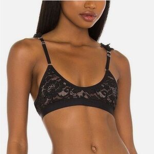 We Are HAH Guard Her Lace Bra/Garter in Black Size S NWT